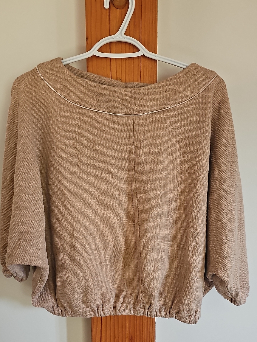 Anthropologie Neutral Blush Textured Knit Top